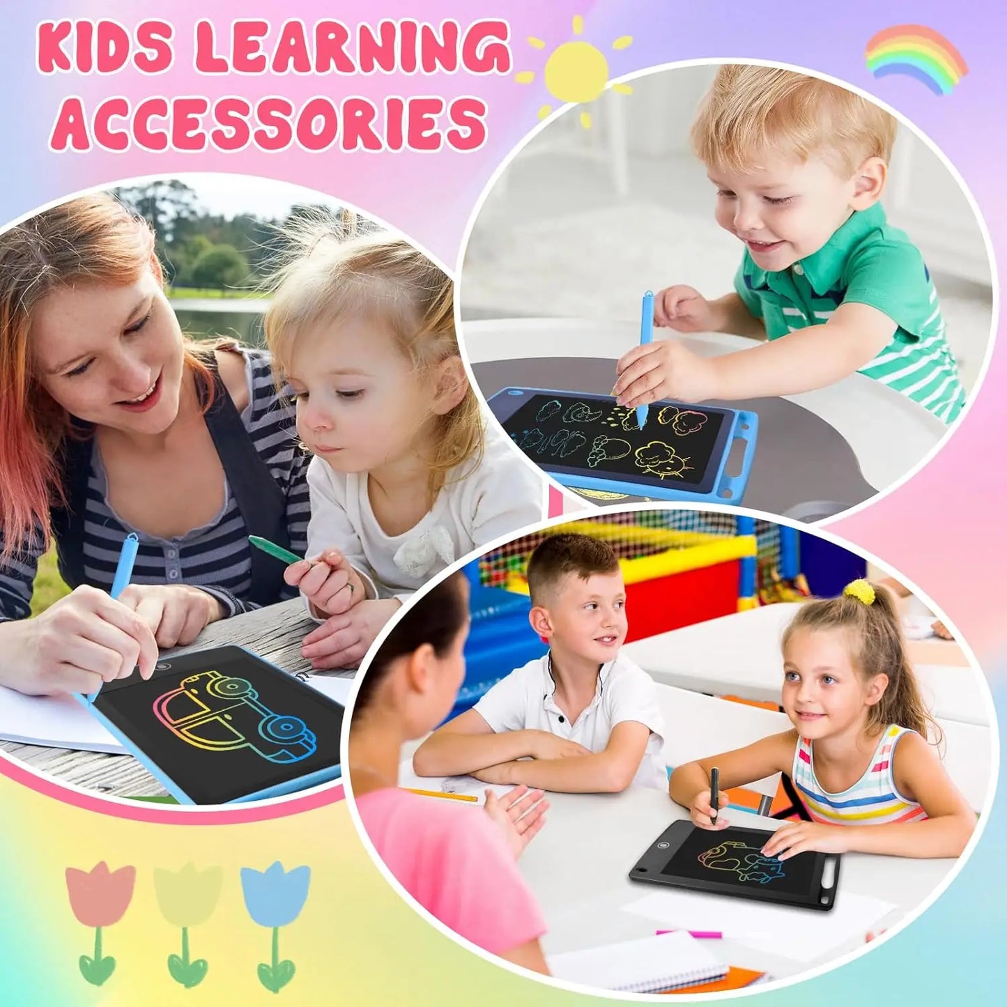 12 Pack LCD Writing Tablet for Kids, 6.5 Inch Colorful Doodle Board Drawing Tablet, toys for children, educational toys