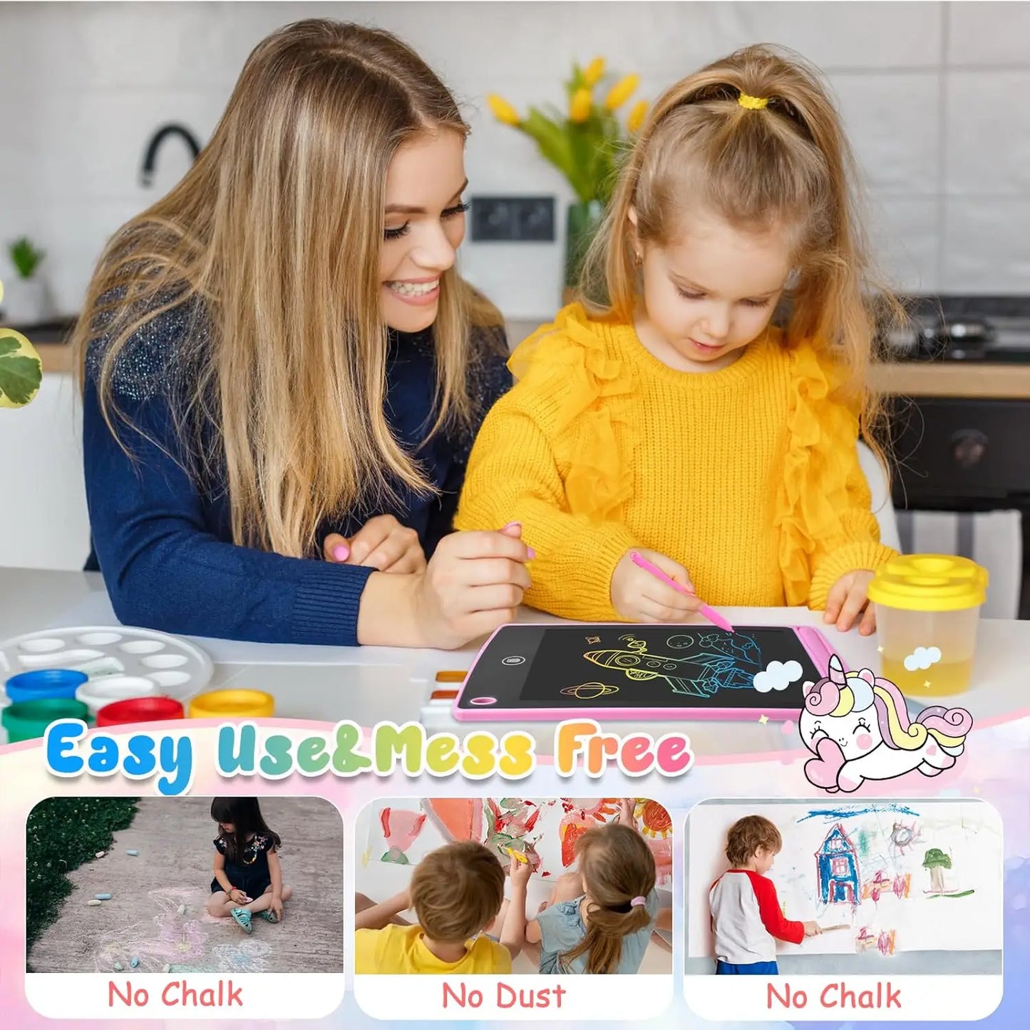 12 Pack LCD Writing Tablet for Kids, 6.5 Inch Colorful Doodle Board Drawing Tablet, toys for children, educational toys